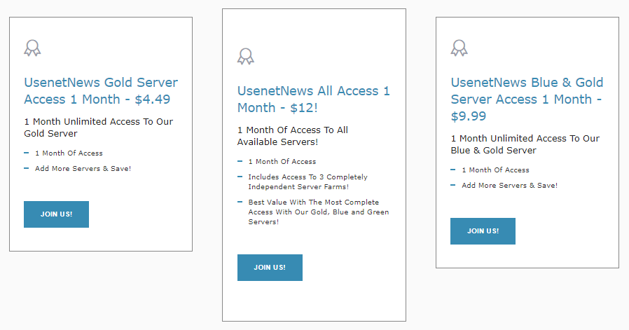 Usenetnews Pricing