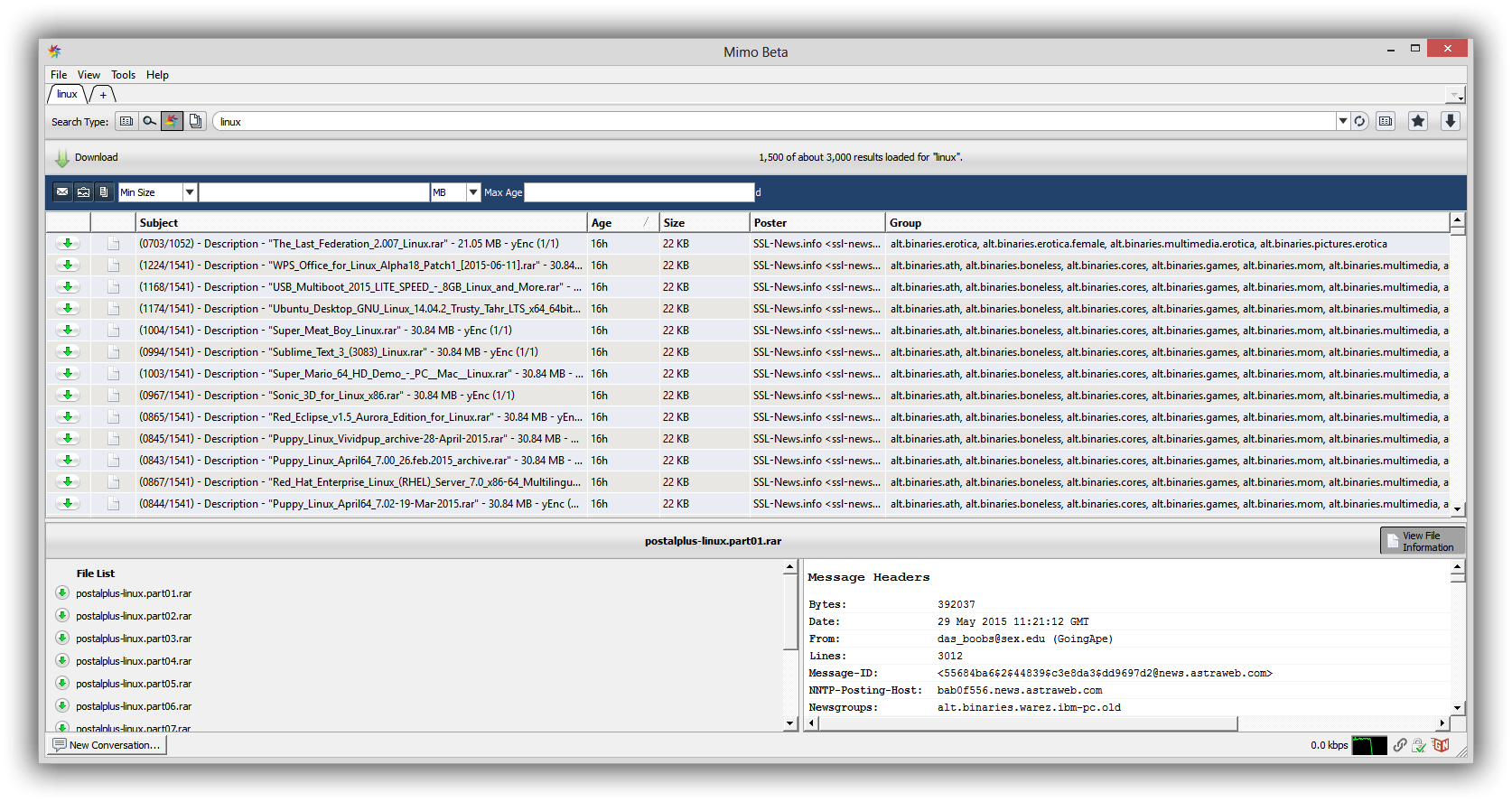 Mimo Search Screen