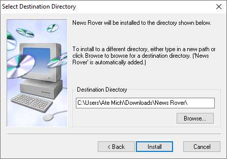 Newsrover Newsreader Destination Direcctory Setup 3