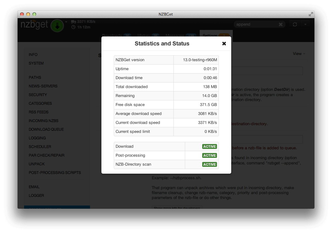 Nzbget Stats