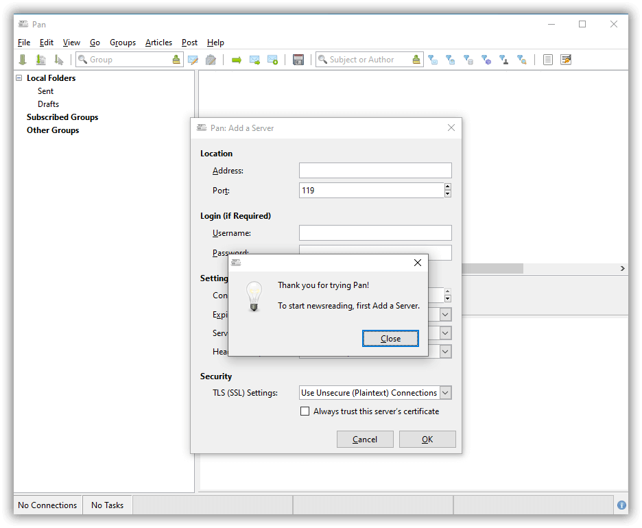 Pan Newsreader Server