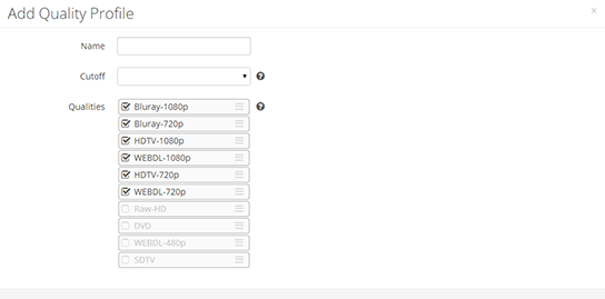 Radarr Profile Quality