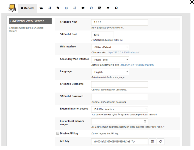 configure sabnzbd