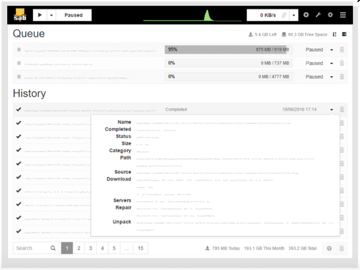 sabnzbd logs