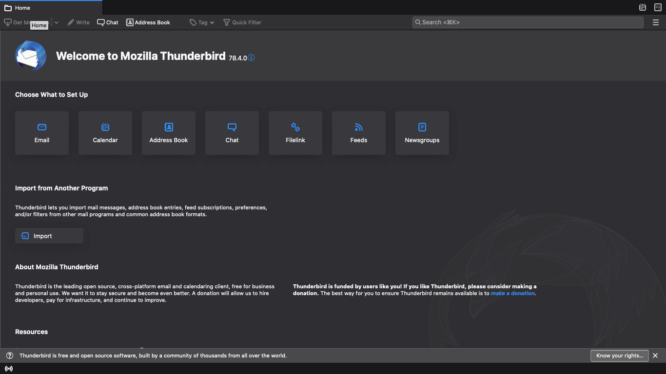 Thunderbird Interface