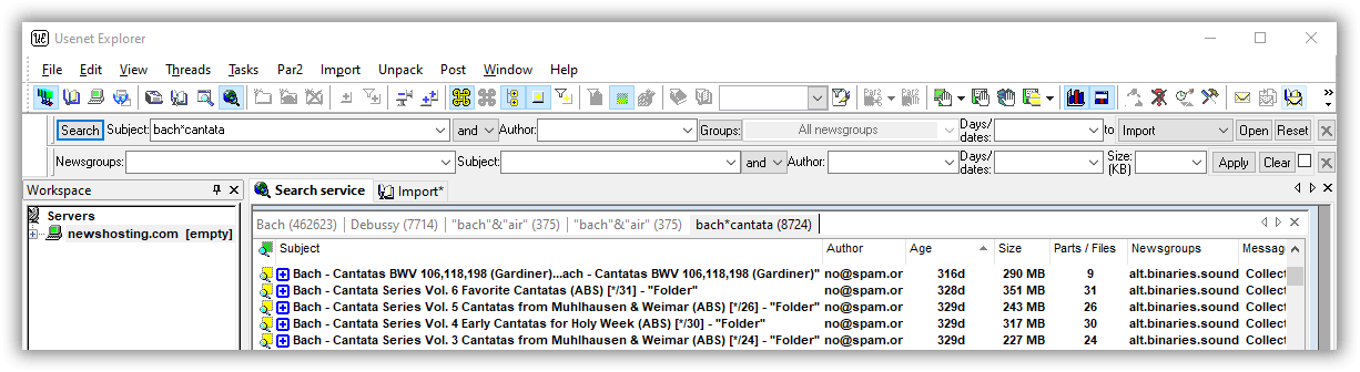 Usenetexplorer Newsreader Boolean Search Sample 2