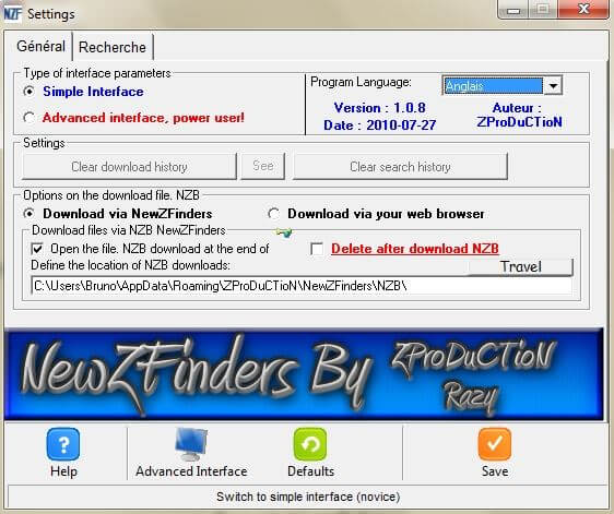 Newzfinders Basic Settings