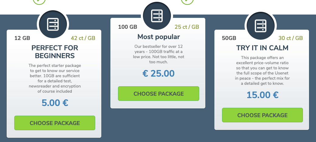Prepaid Usenet Pricing