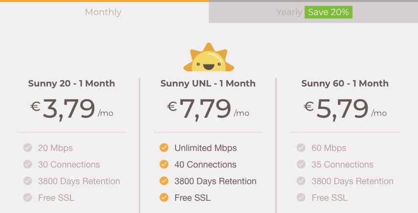 Sunnyusenet Pricing Monthly